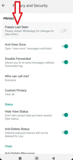 FM WhatsApp APK Download Nov 2024 v10.10 Latest Updated 25 Freeze-last-seen-option