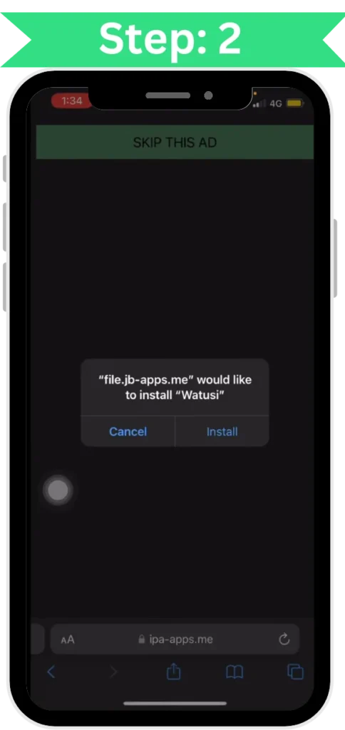 step 2 allow the app to install