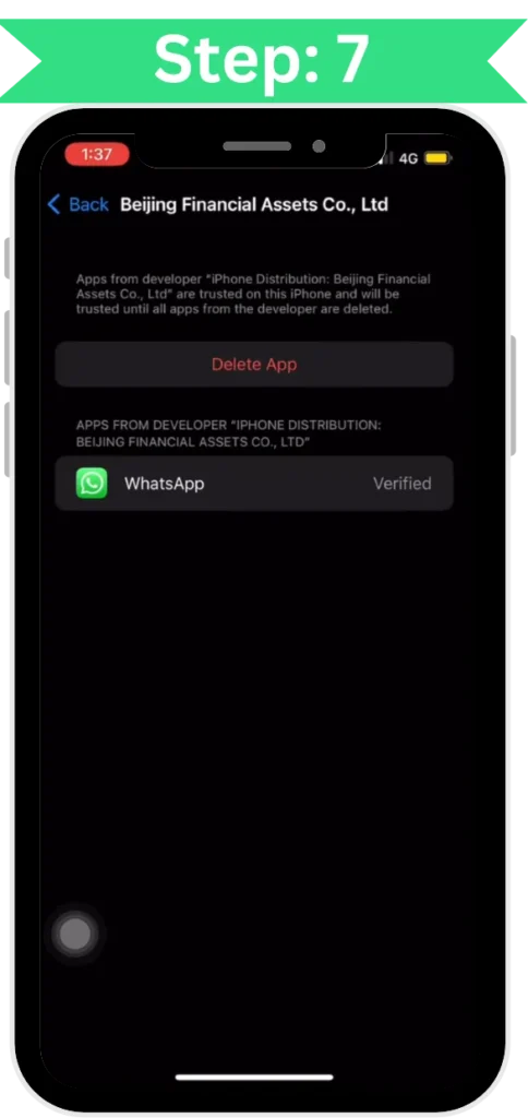 step 7 fmwhatsapp installed in iphone